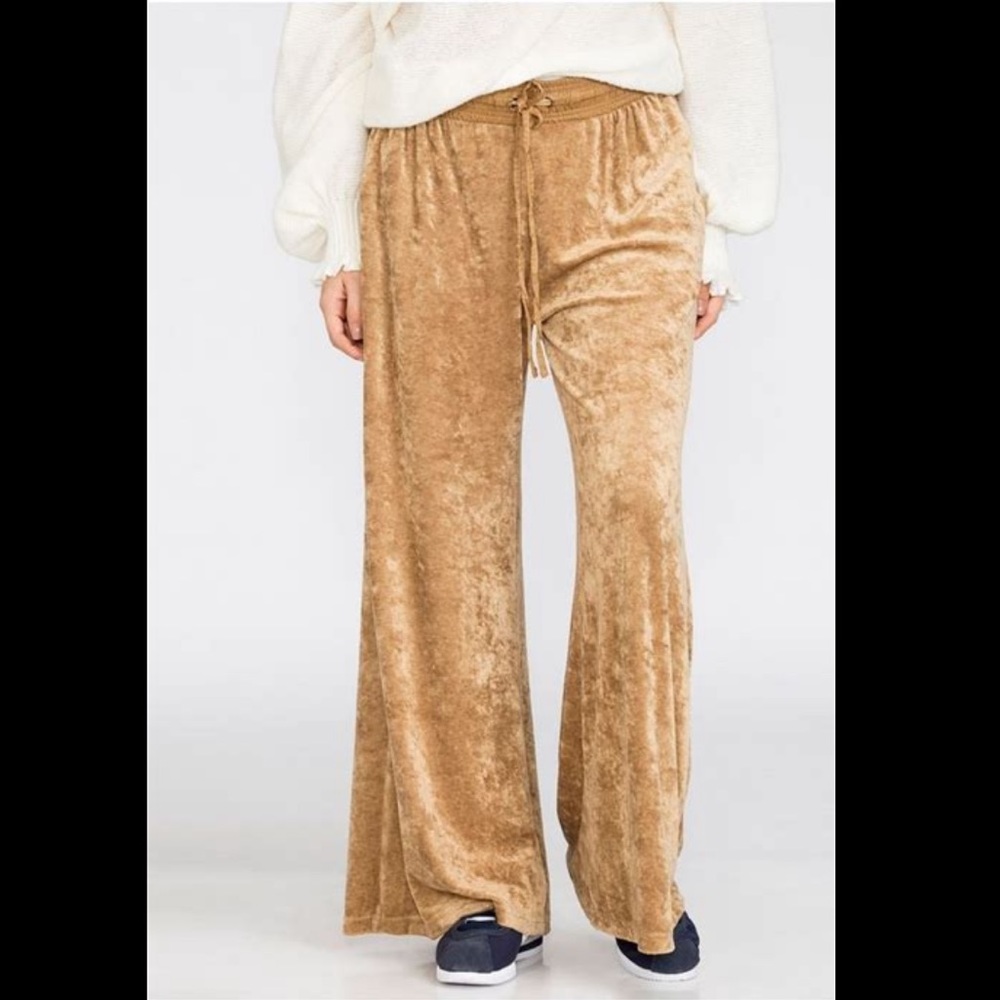 FREE PEOPLE Wide Leg Velour Crushed Velvet Pants - Picture 3 of 6